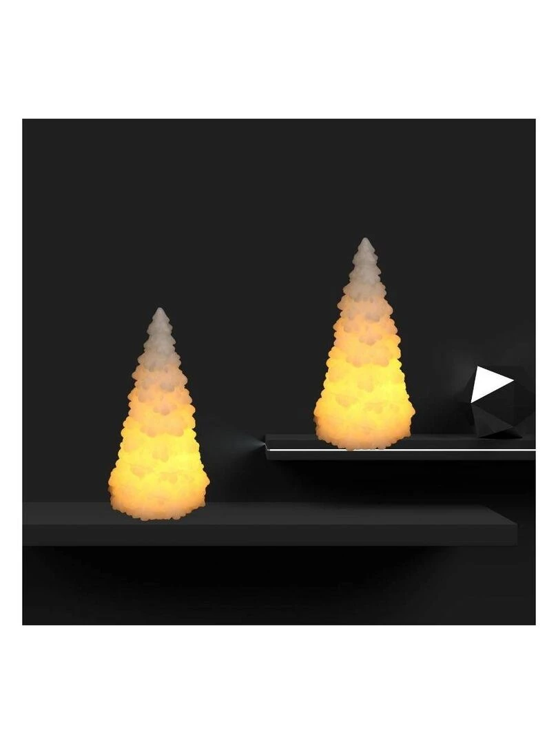 Sapin en parafine décoration lumineuse leds H20 piles Jaune