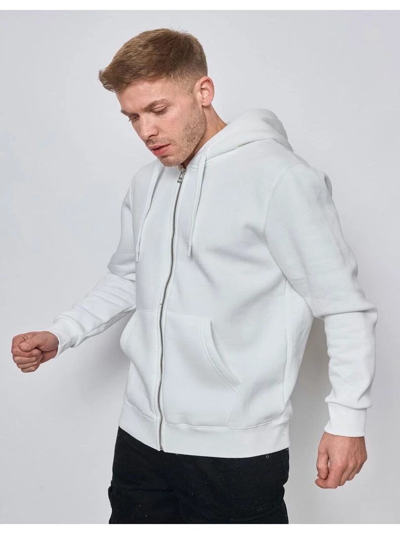 Sweat à capuche zippé Kebello Blanc Blanc