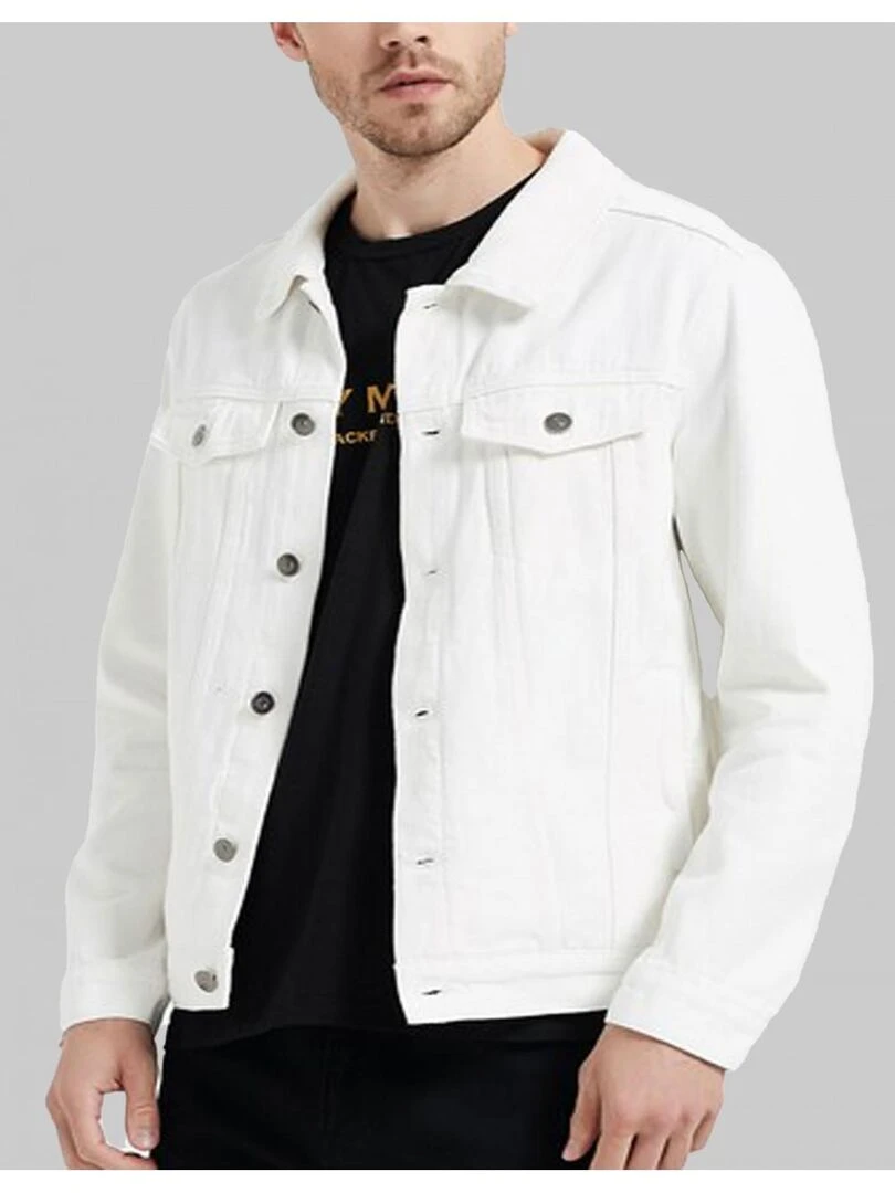 Blouson jeans Kebello Blanc Blanc
