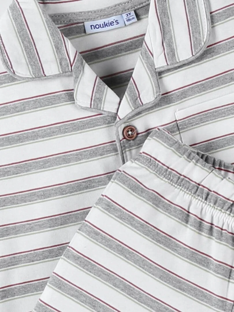 Pyjama 2 pièces rayé en jersey  clair/écru   Noukie's   Beige