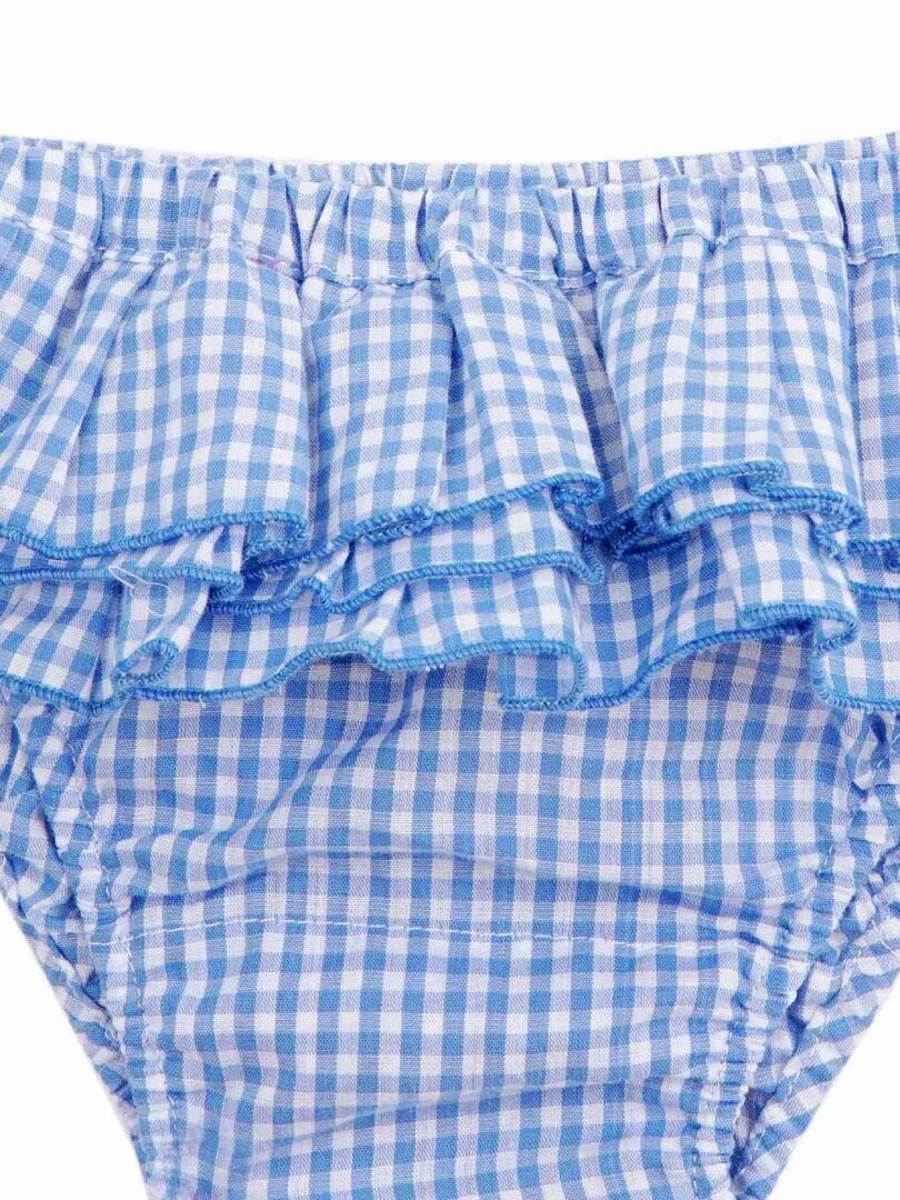 Maillot de Bain 2 Pièces Fille  Carrx Vichy   SWAN   'LA FAUTE A VOLTAIRE'   Bleu