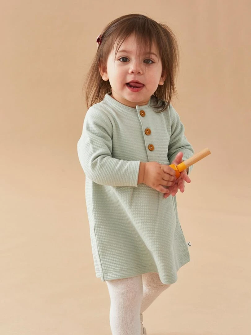 Robe gaufrée sauge Noukie's Vert
