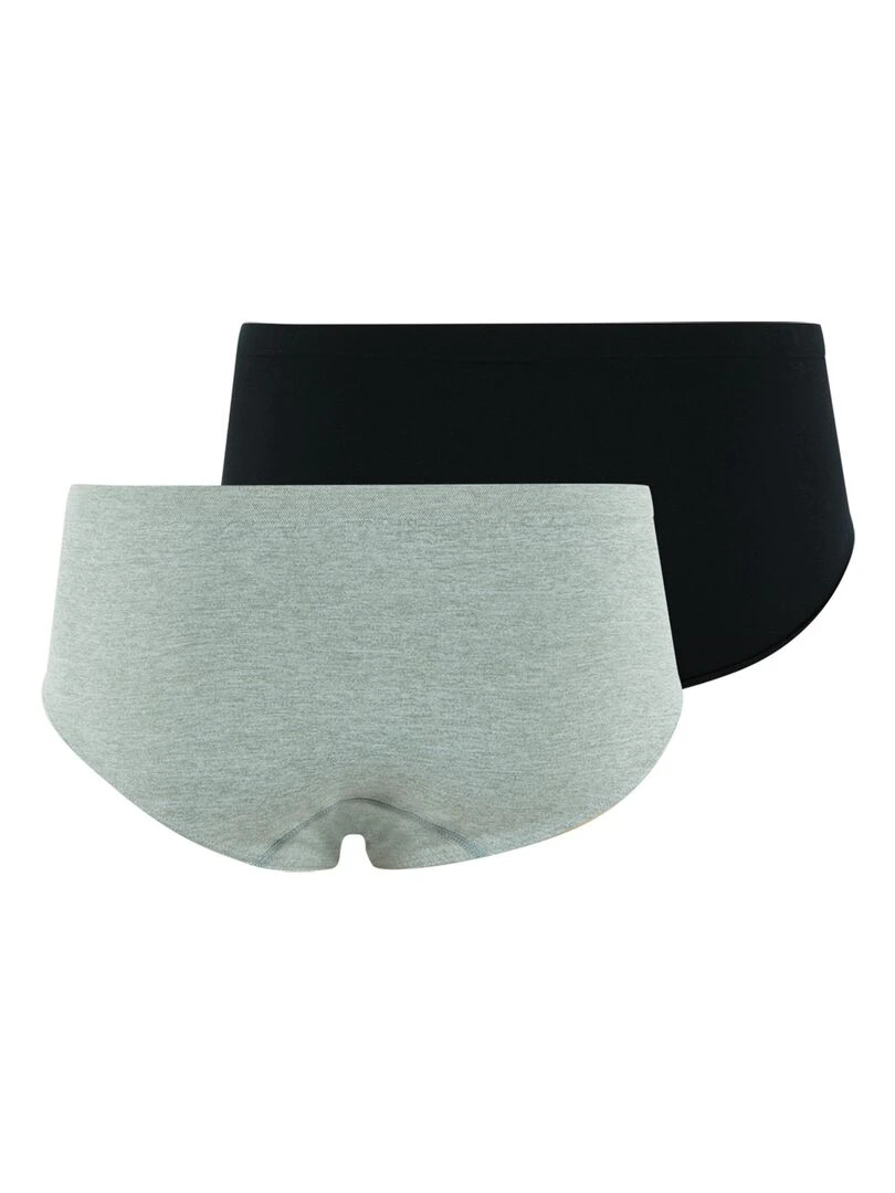 Lot de 2 culottes fille Sans Couture Fashion Girl by   gris anthracite