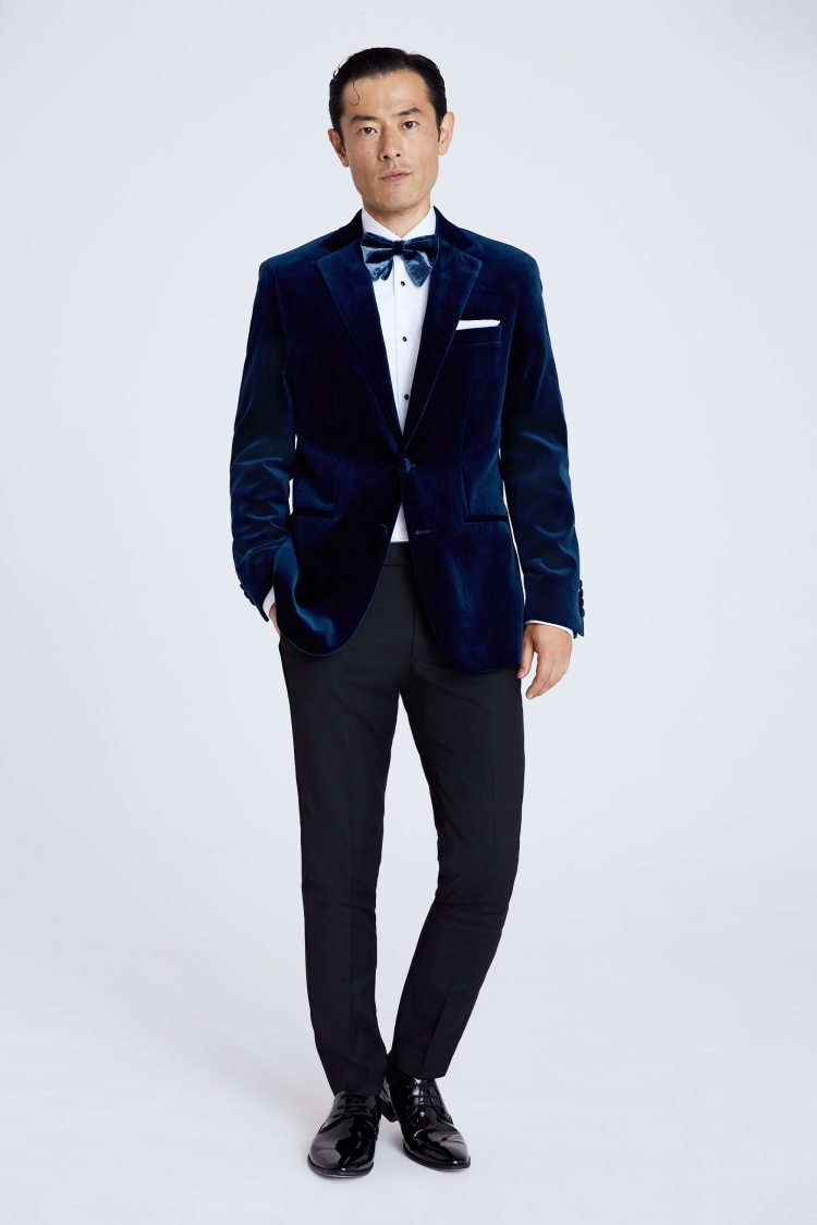 Regular Fit Blue Velvet Jacket Buy Online at Moss