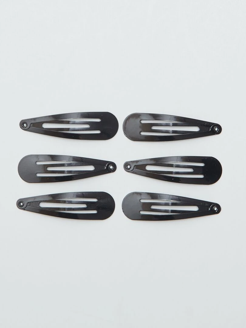 Lot de 6 pinces à cheveux noir