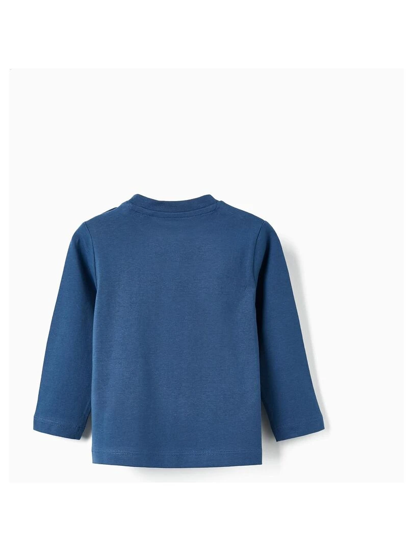 T shirt à manches longues avec feuille en 3D pour bébé garçon manches longues NATURE TAKEOVER Bleu foncé