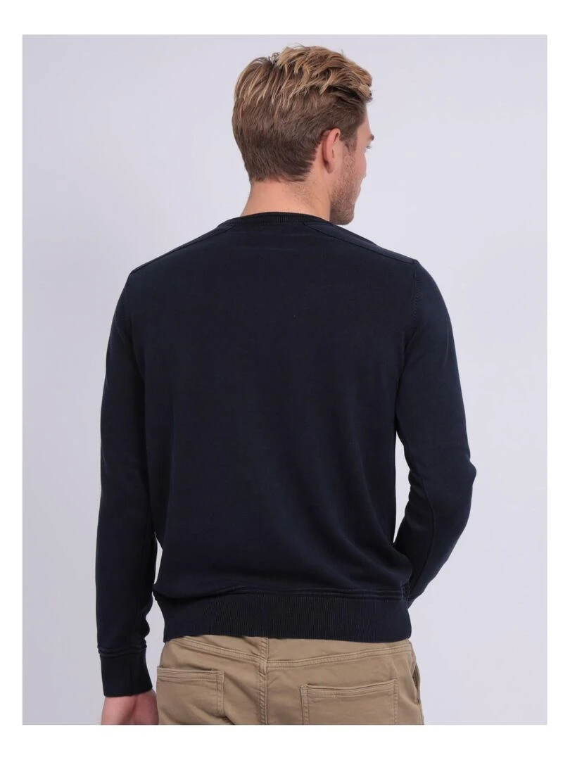 Pull fin col rond coton ARTHUR Bleu marine