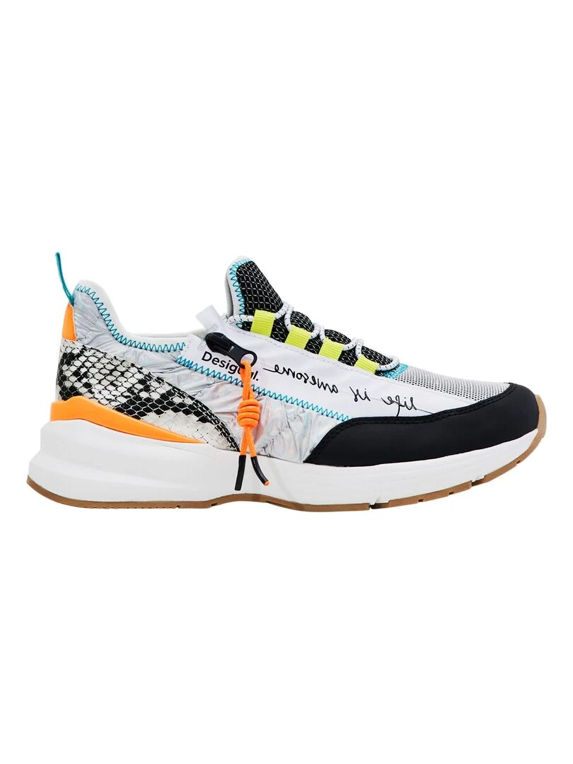 Basket à Lacets Desigual Moon Zipper Snake Blanc