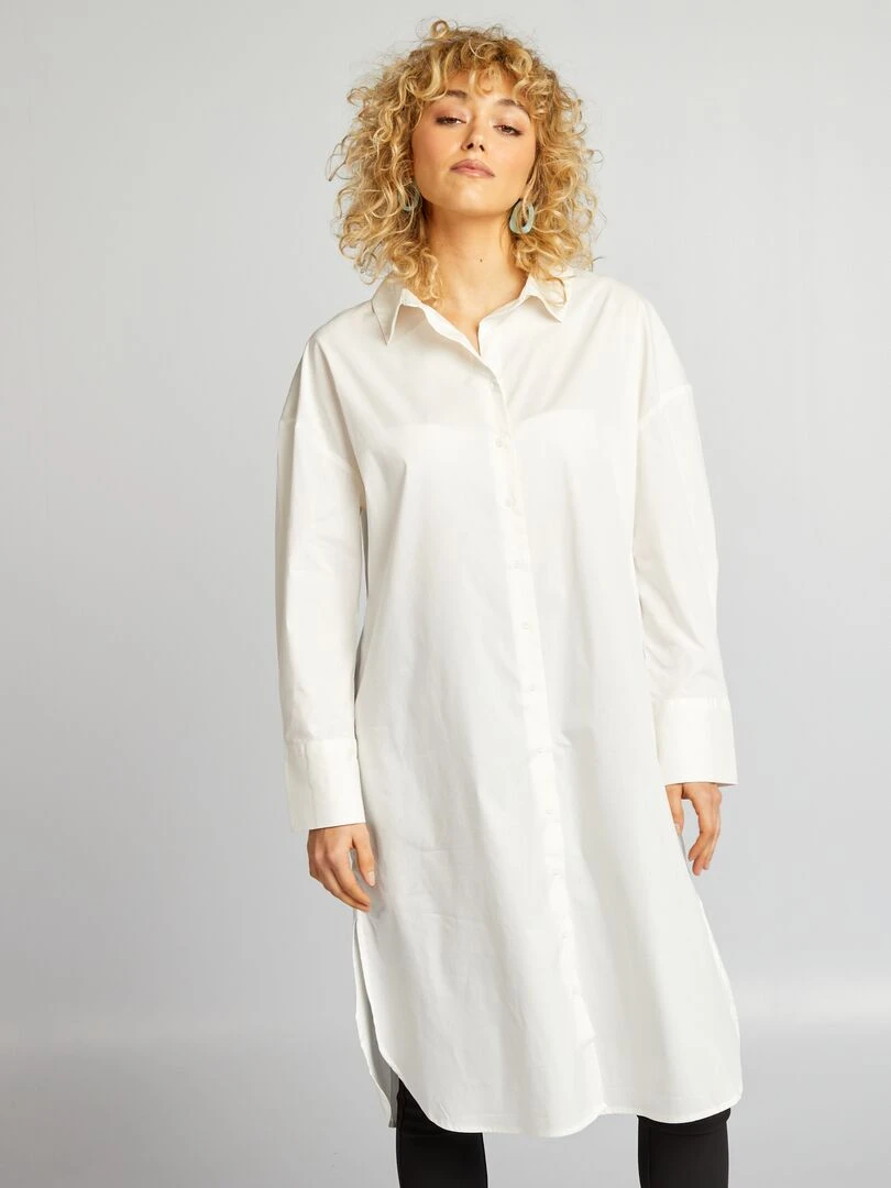 Chemise longue   Blanc
