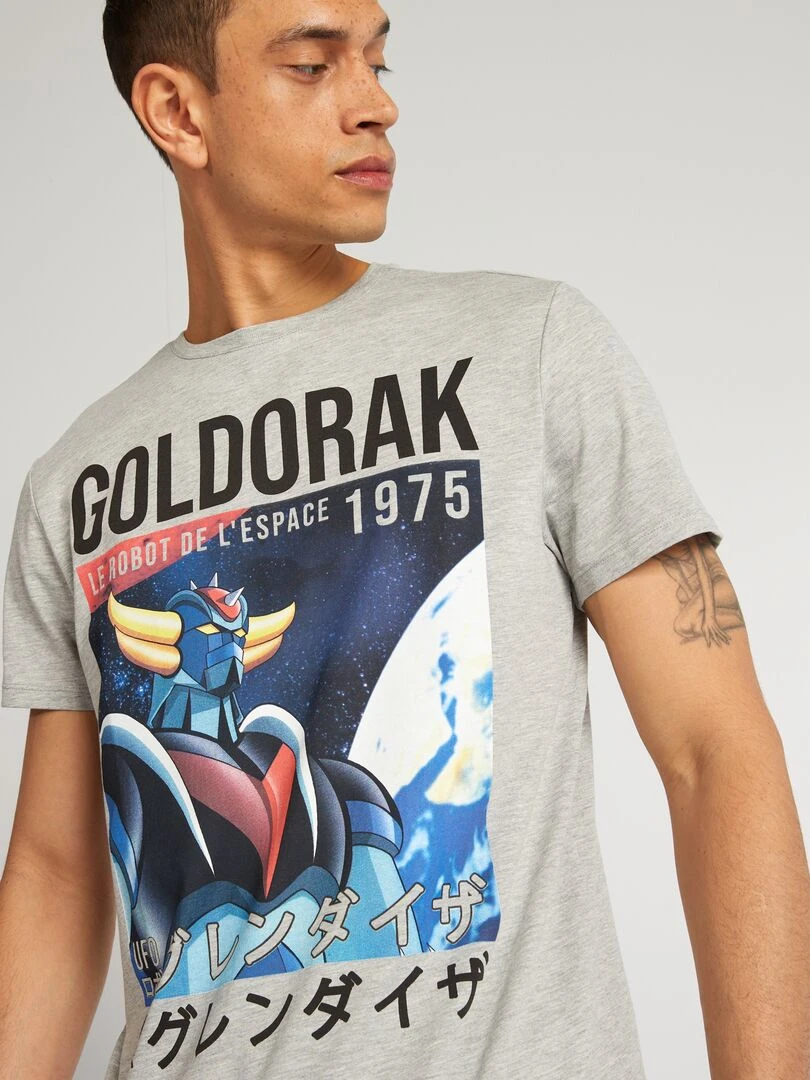 T shirt 'Goldorak' à col rond Gris