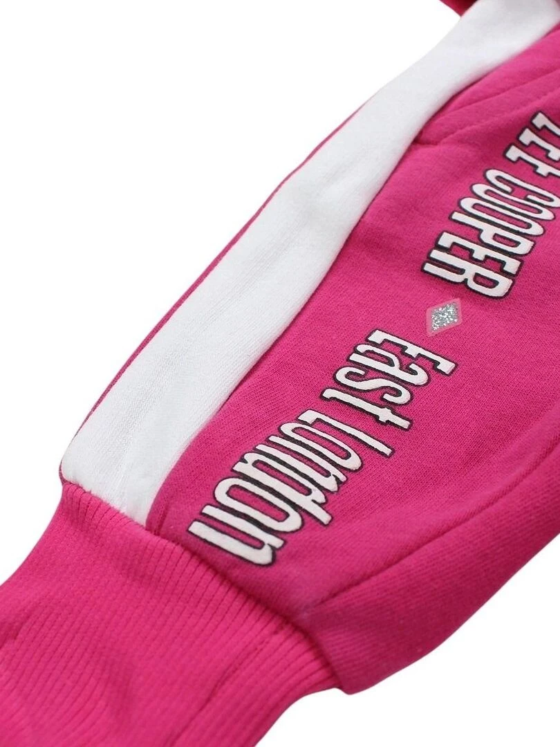 Lee Cooper   Ensemble ​​Sweat pantalon bébé fille Imprimé Logo   Rose fushia