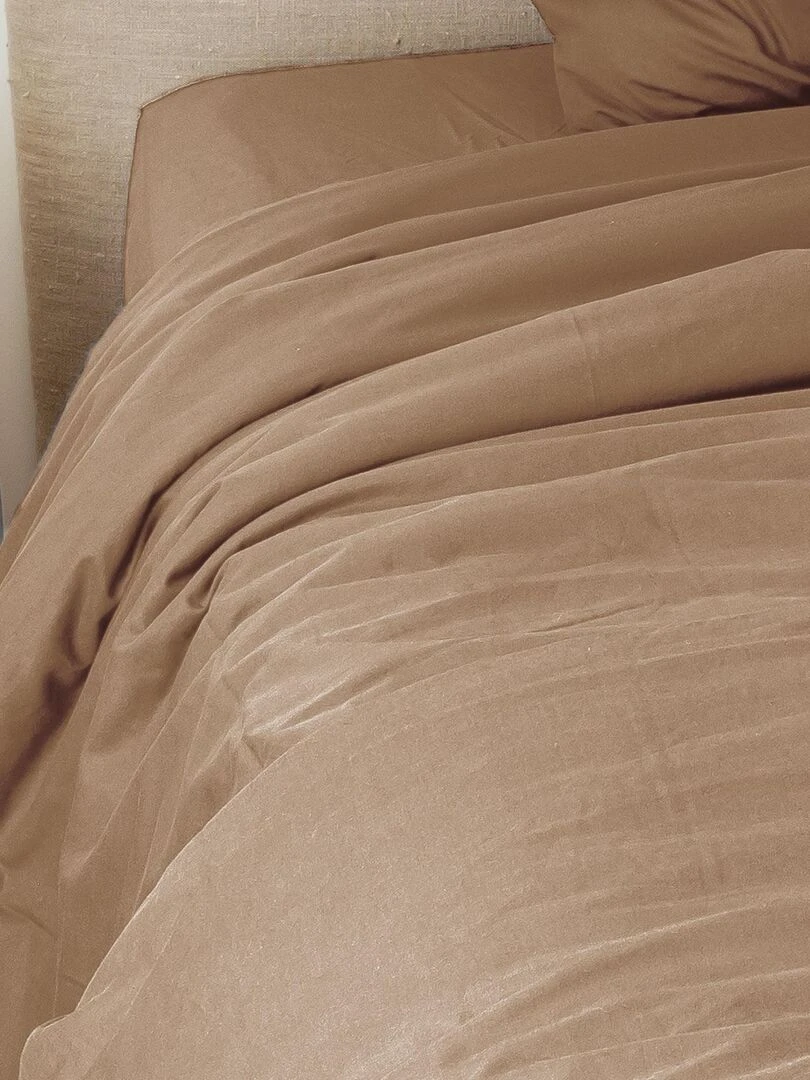 Drap plat en coton lavé Cap Ferret Marron tabac
