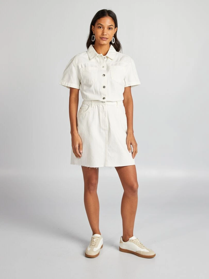 Robe en jean Blanc