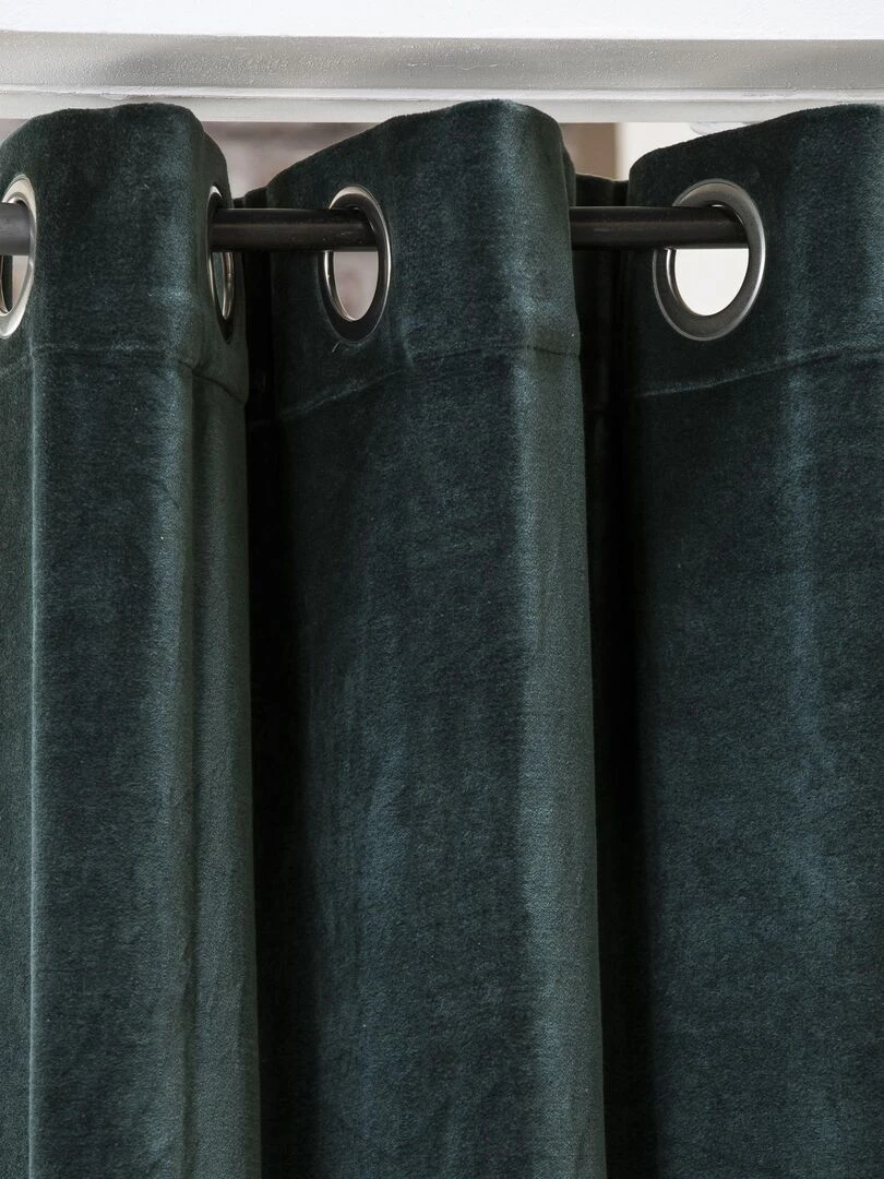 Rideau en velours 'Deko&co'   Vert émeraude