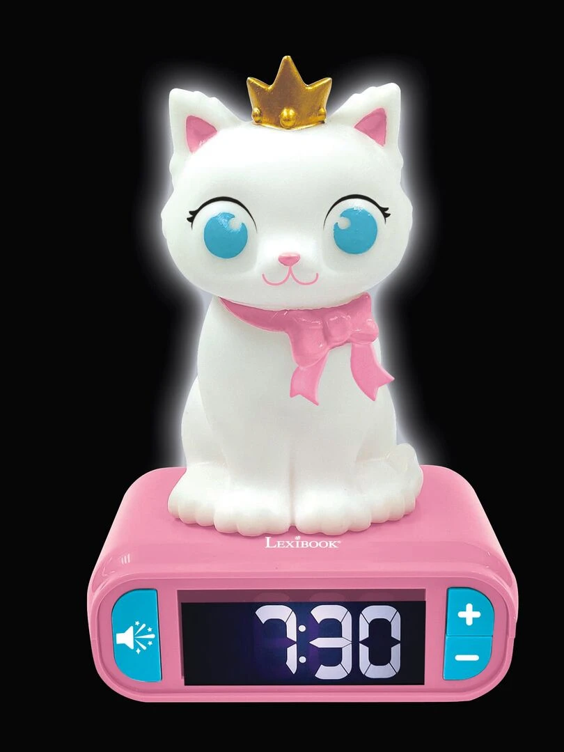 Réveil Avec Veilleuse Lumineuse Chat En 3d Et Effets Sonores N/A