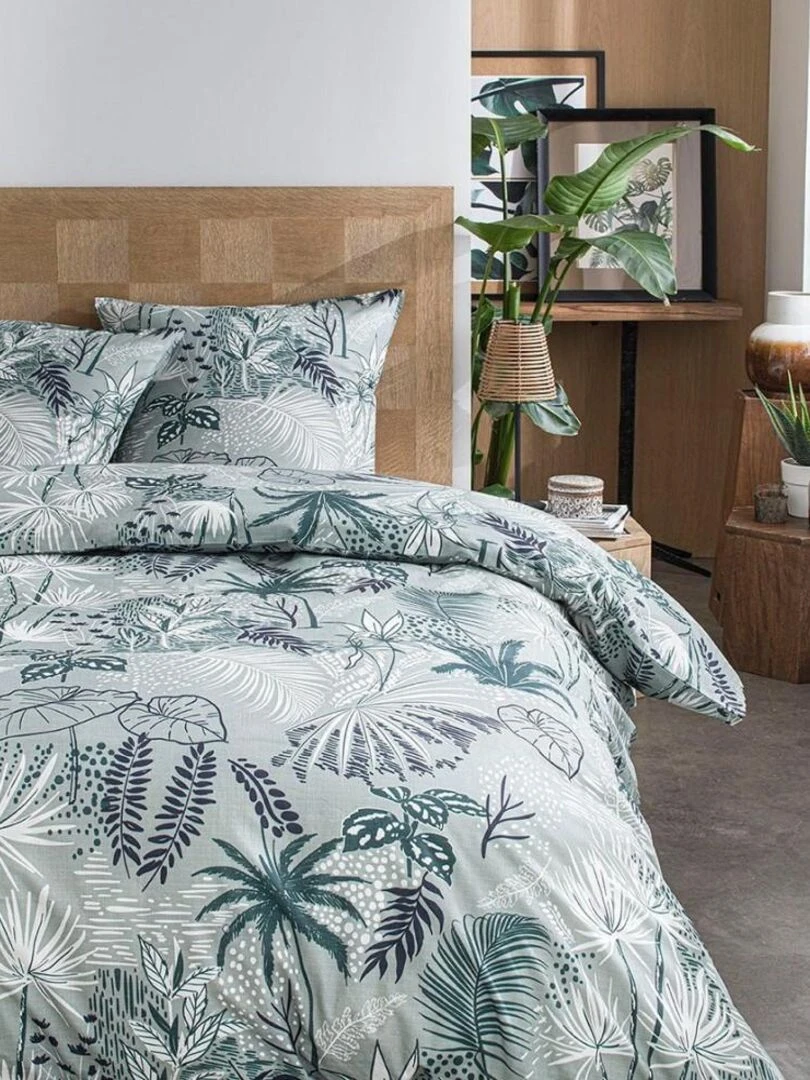 Housse de couette Sunshine Jungla + taie(s) 100% coton 57 fils Vert