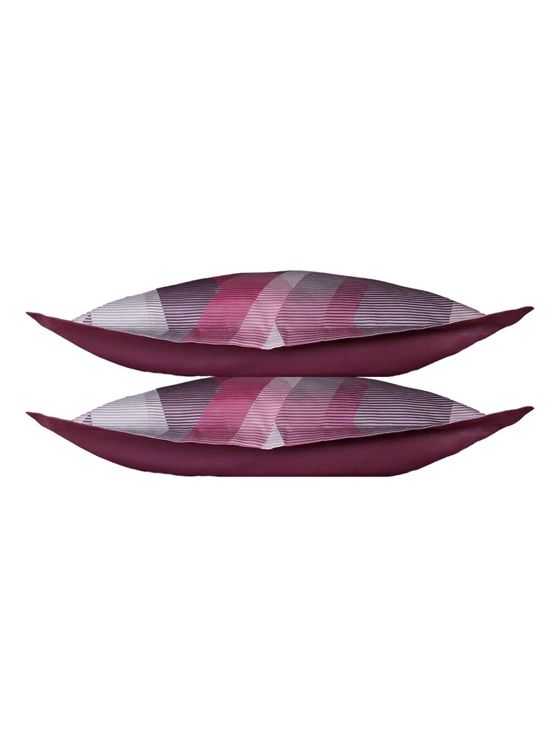 Lot de 2 Taies d'oreiller 50x70 cm satin de coton Mauve