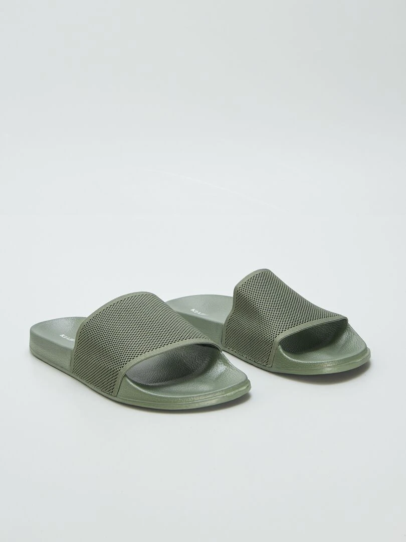 Sandales en tissu ajouré Kaki