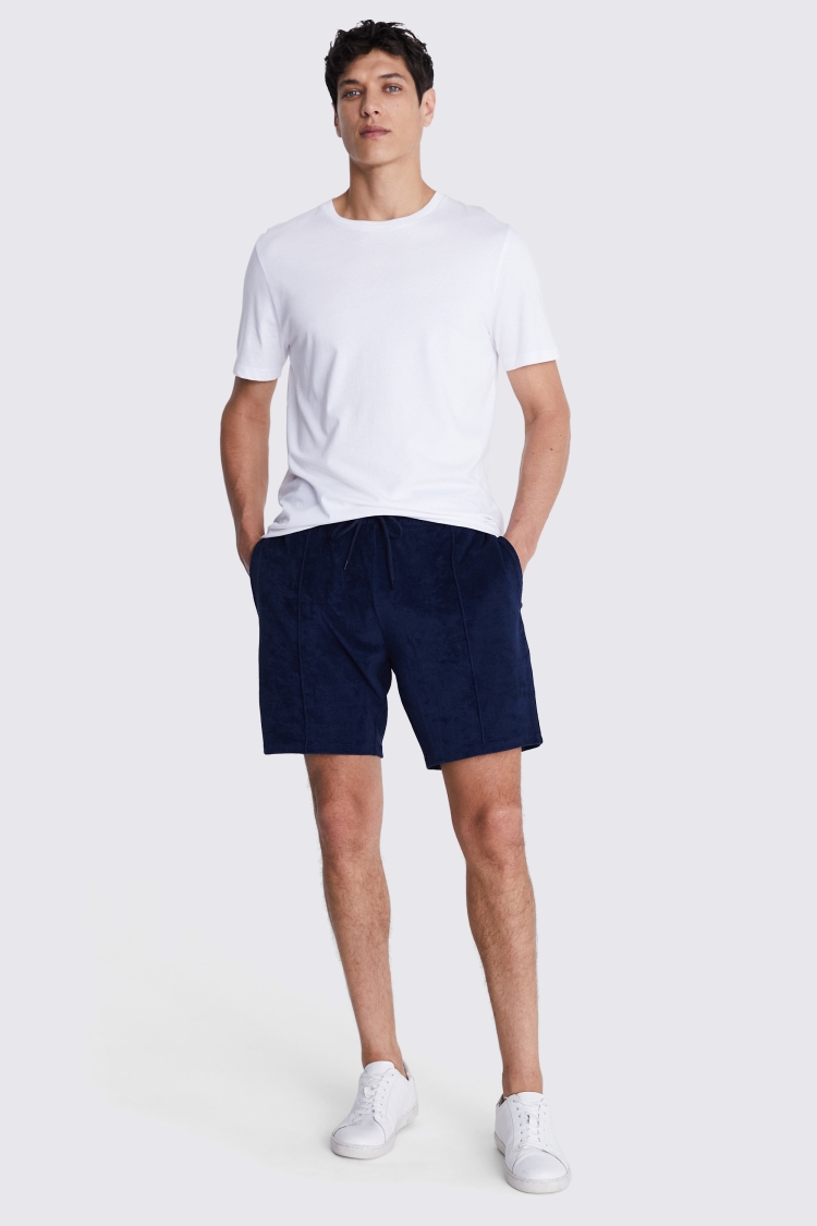Navy Terry Towelling Shorts Buy Online at Moss