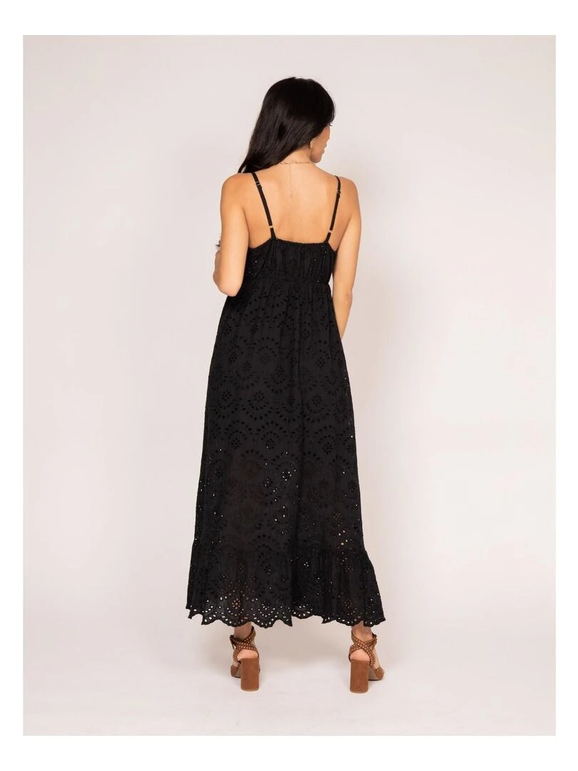 Robe longue broderie anglaise ISERE Noir