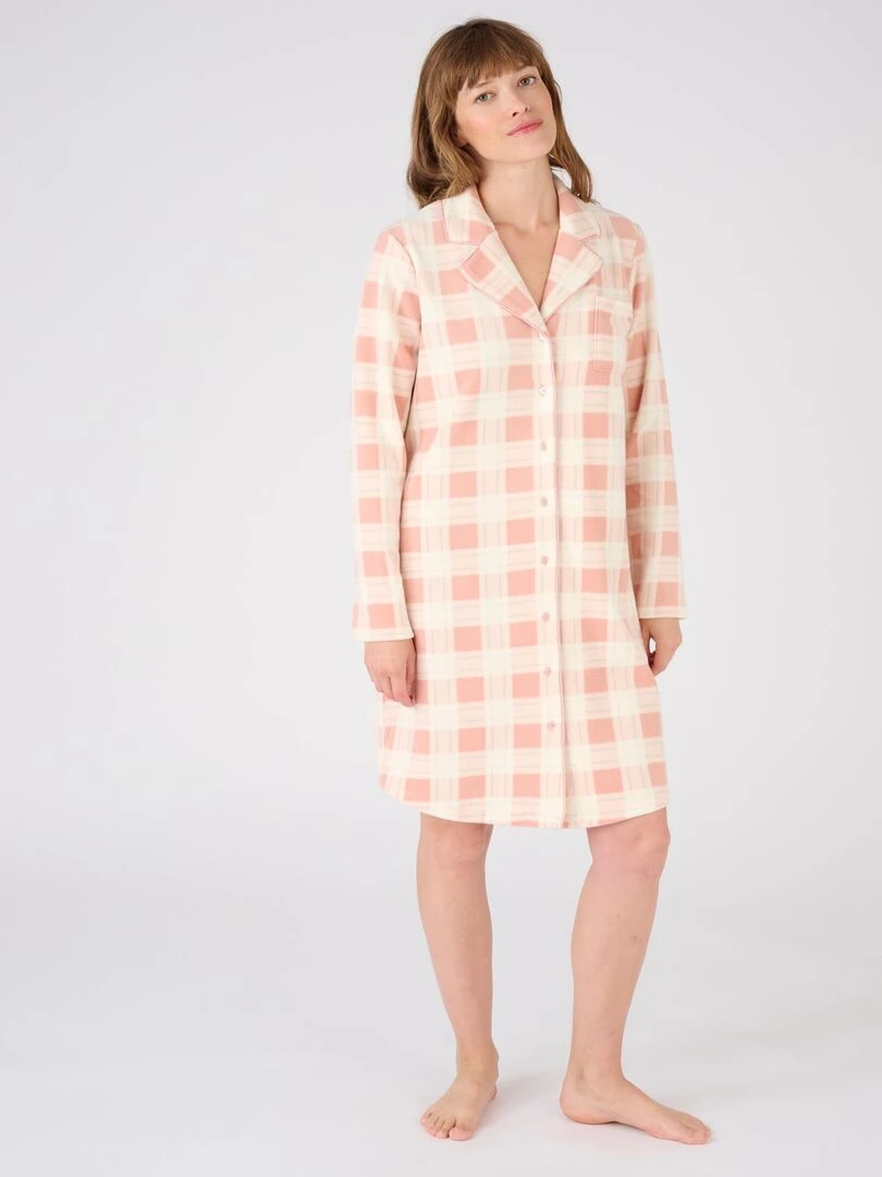 Chemise de nuit liquette polaire Thermolactyl   Damart   Rose