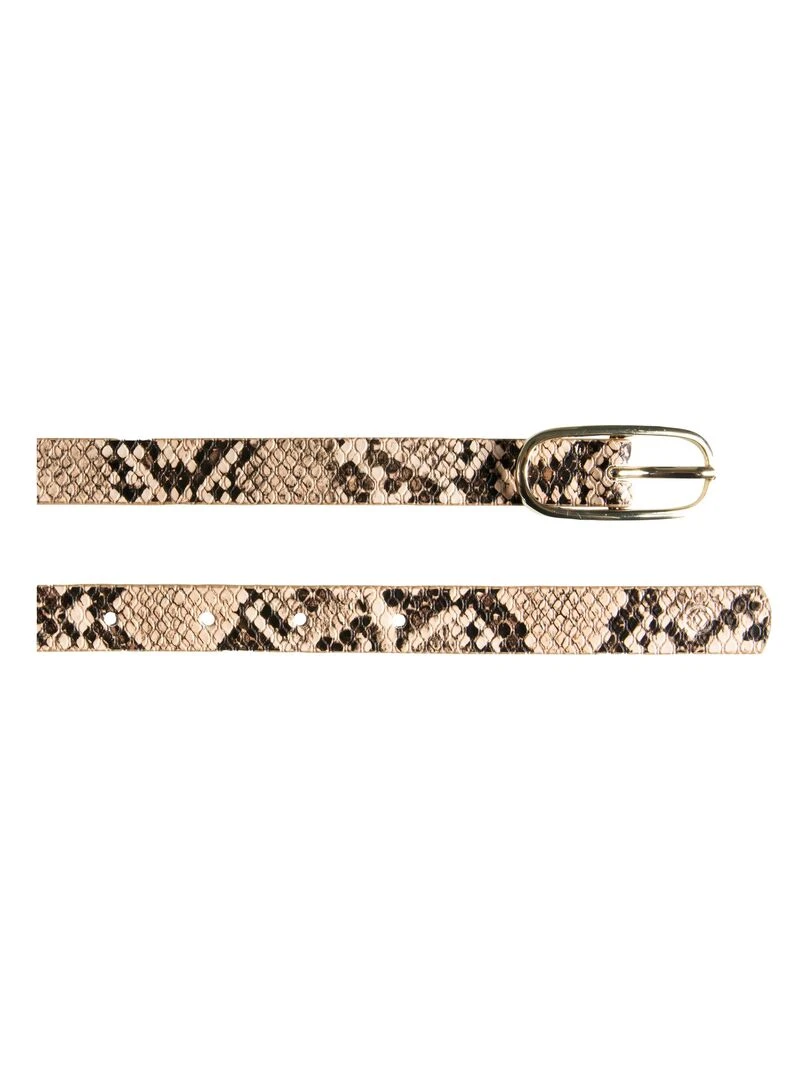 Ceinture Femme fine effet Serpent Beige