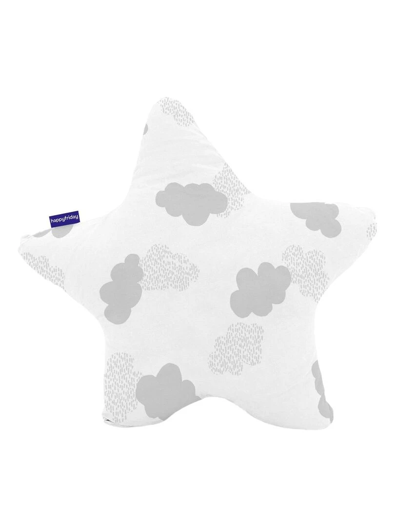 Coussin Clouds "Happyfriday" Gris