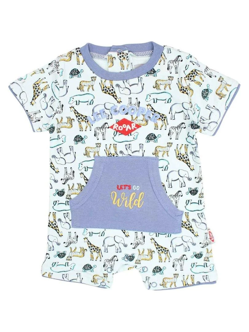 Lee Cooper Combishort bébé garçon imprimé logo en coton Bleu