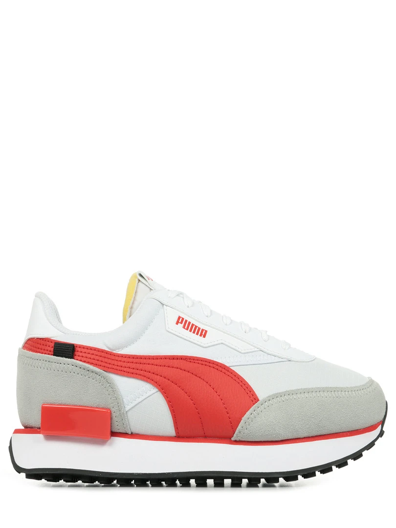 Baskets Future Rider Play On Blanc Rouge Gris