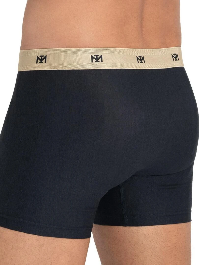 Pack de 2 boxers uni et rayé en fibre lyocell Anniversary Edition   Bleu