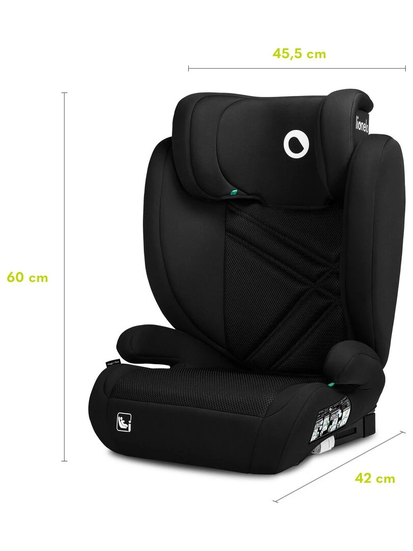 Siège auto évolutif LIONELO Hugo i Size   ISOFIX   Noir   Noir