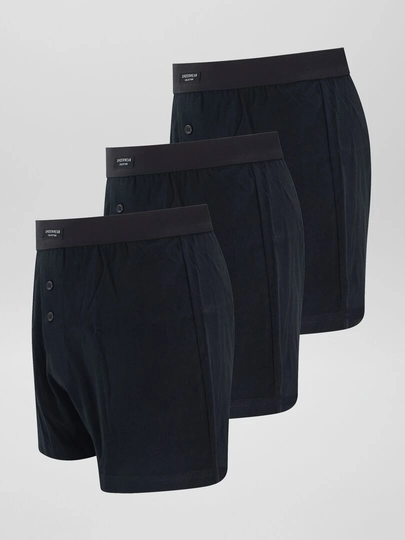 Lot de 3 boxers unis   Noir