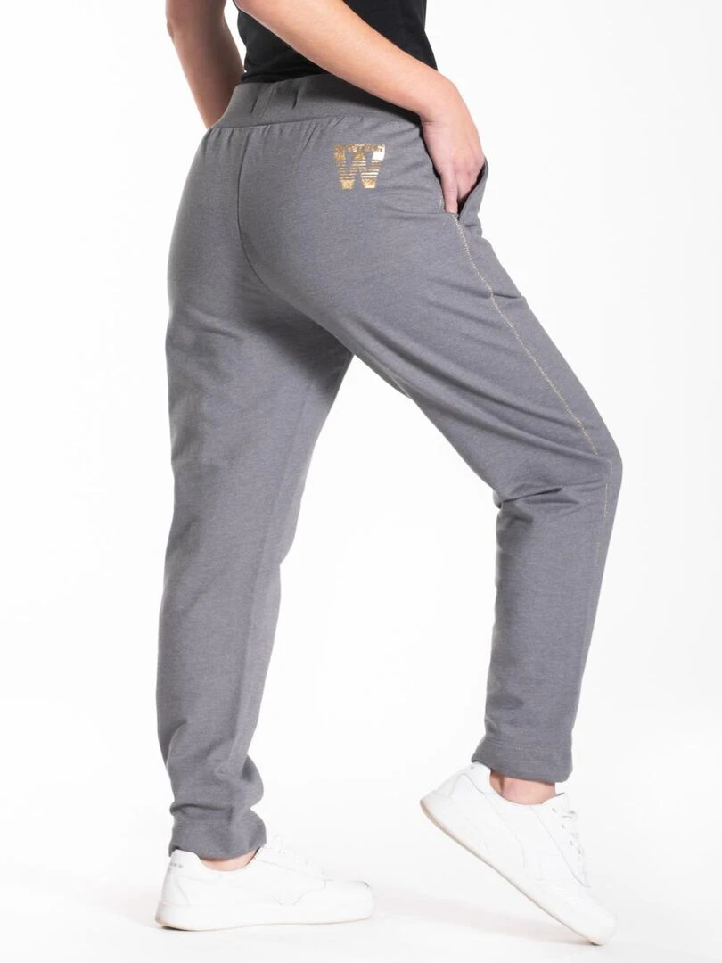 Pantalon jogg à coutures en fil lurex ZEVELYN 'Rica Lewis' Gris