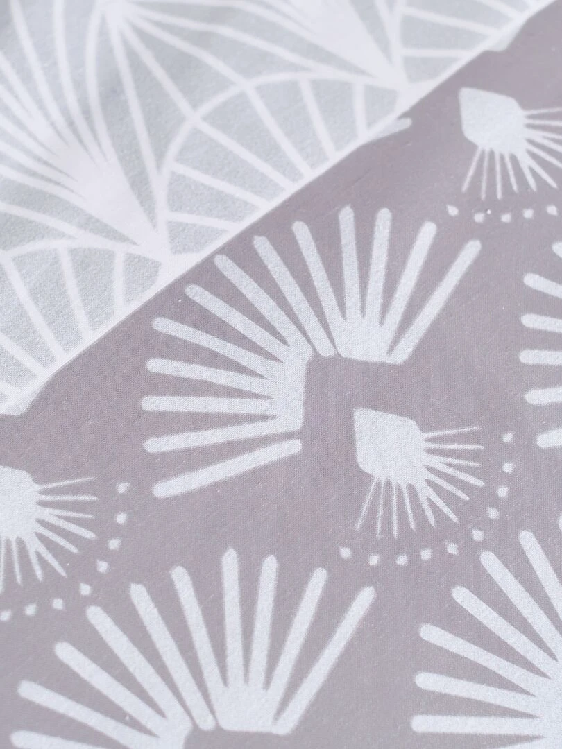 Parure de lit imprimé   2 personnes   gris/rose