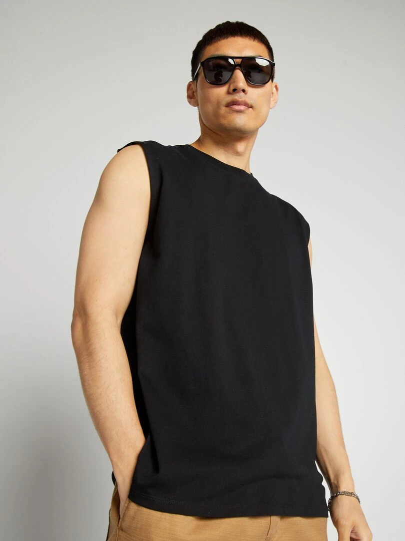 Débardeur en jersey uni   noir