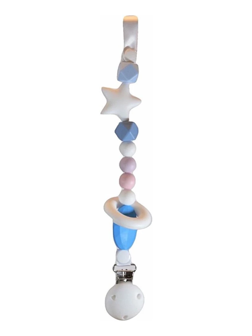 Accroche Tétine sans BPA Hochet Bleu Bleu