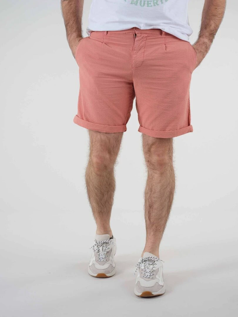 Short uni en coton 'Deeluxe' Rouge clair