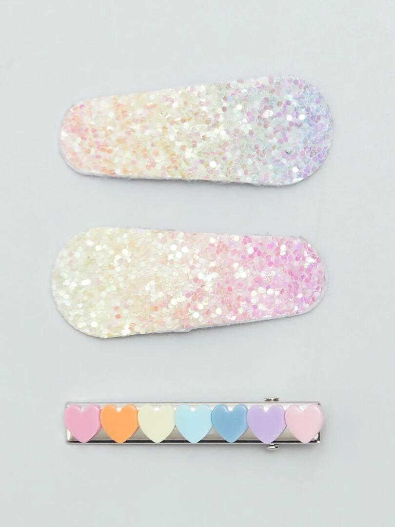 Lot de 3 pinces cheveux Multicolore
