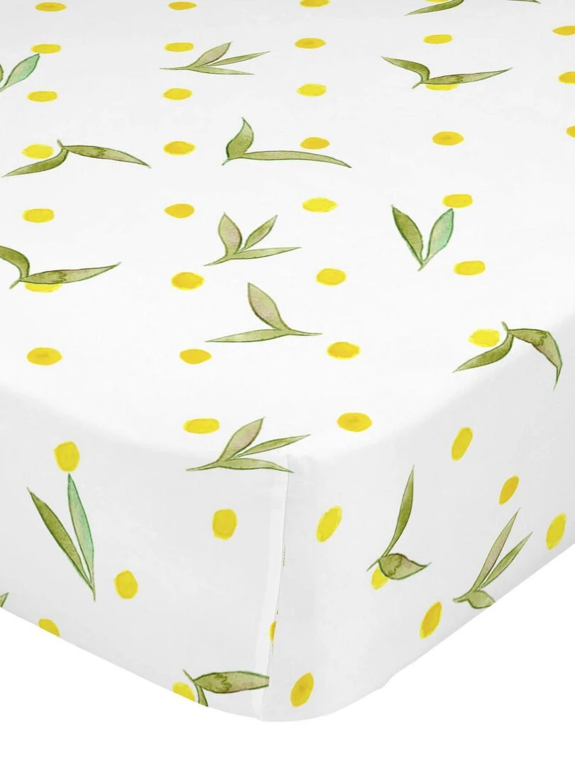 Drap housse Corniglia "Happyfriday" Blanc