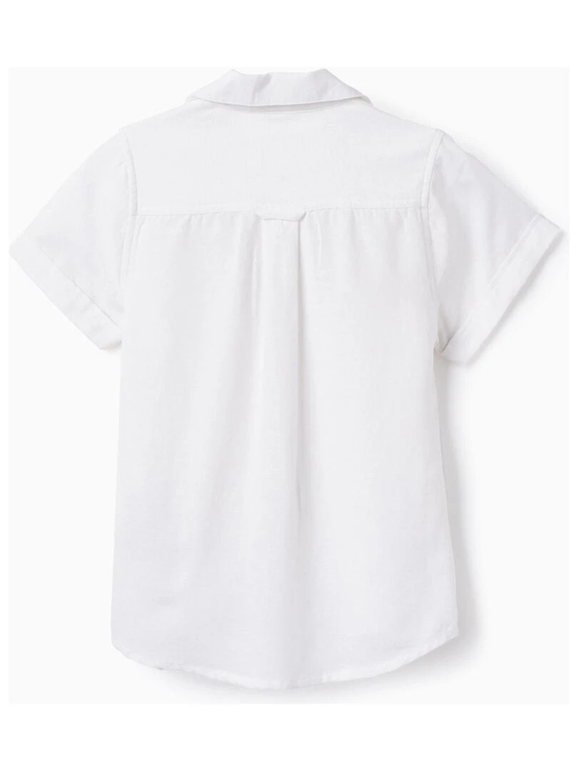 Chemise à Manches Courtes en Lin pour Garçon manches courtes Blanc