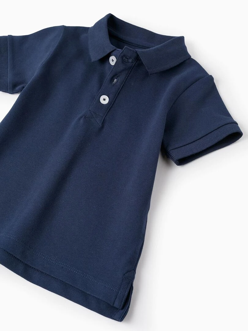 Polo à manches courtes en piqué de coton pour bébé garçon manches courtes MATISSE   Bleu foncé