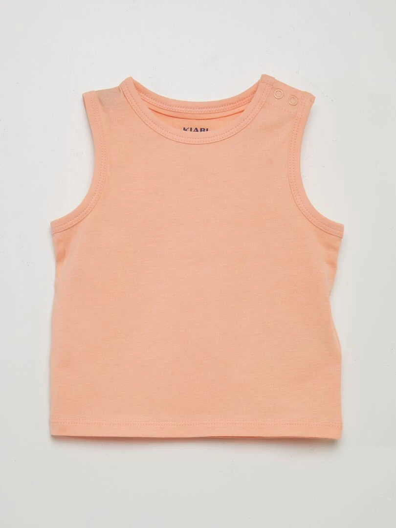 Lot de 4 débardeurs unis   orange/blanc/bleu/gris