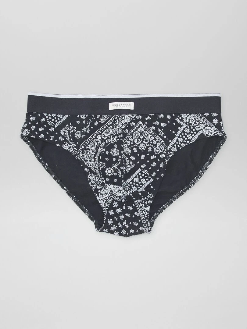 Lot de 3 slips imprimés Noir