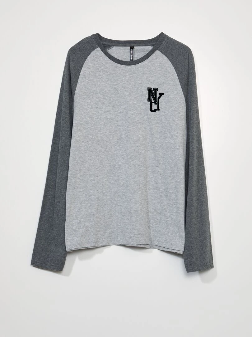 Pyjama long   imprimé NYC   2 pièces   Gris