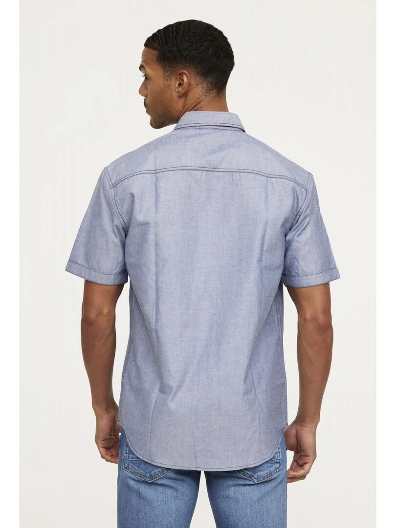 Lee Cooper   Chemise manches courtes coton regular DANUB   Bleu marine