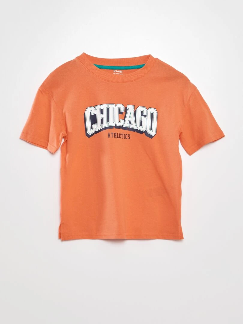 Tee shirt imprimé 'Chicago' coupe loose Rouge