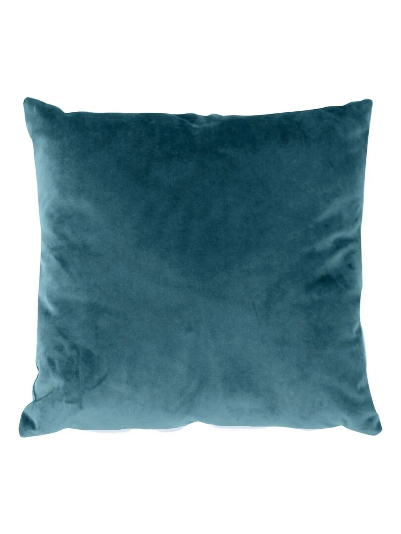 Coussin en velours avec zip déco Bleu azur
