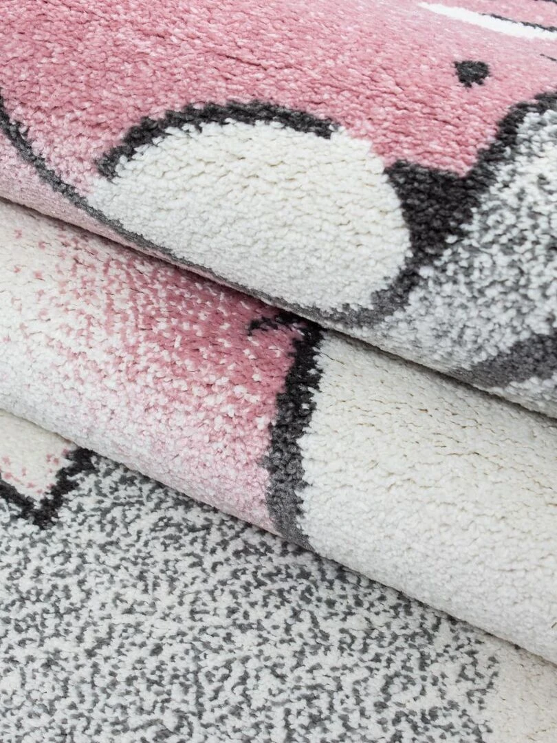 Tapis enfant KID'S SKY en polypropylène doux et soyeux OEKO TEX® Rose