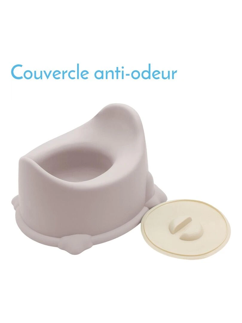 Lot de 2 pots de toilette pour bébé avec couvercle et poignée de transport   Monsieur Bébé   Rose
