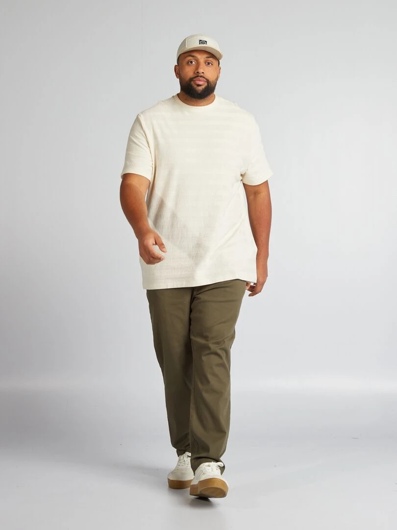 Pantalon chino à taille élastiquée Kaki